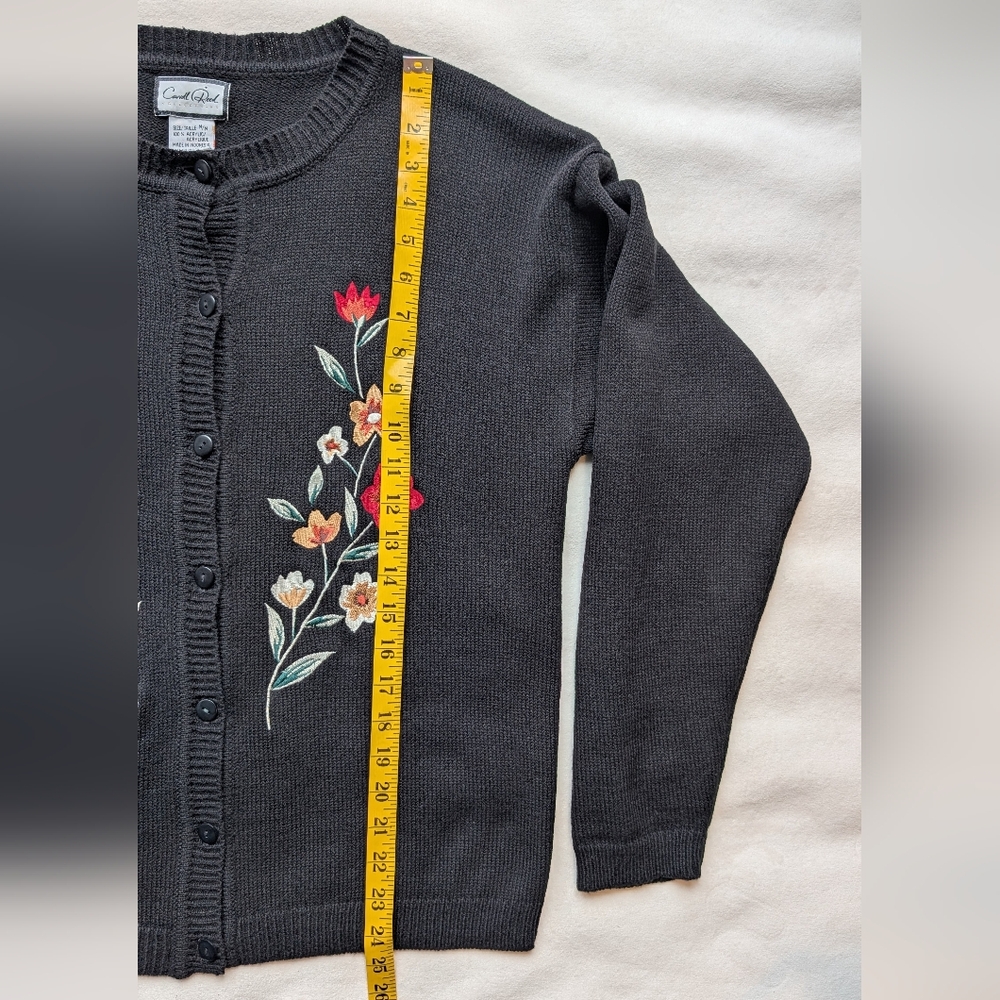 Vintage Carroll Reed Woman's Cardigan Cottagecore Folk Floral Embroidered Size M - Picture 11 of 13
